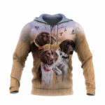 3 hunting dog all over print hoodie front side