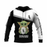 Baby yoda chicago white sox baby yoda chicago white sox all over print hoodie front side