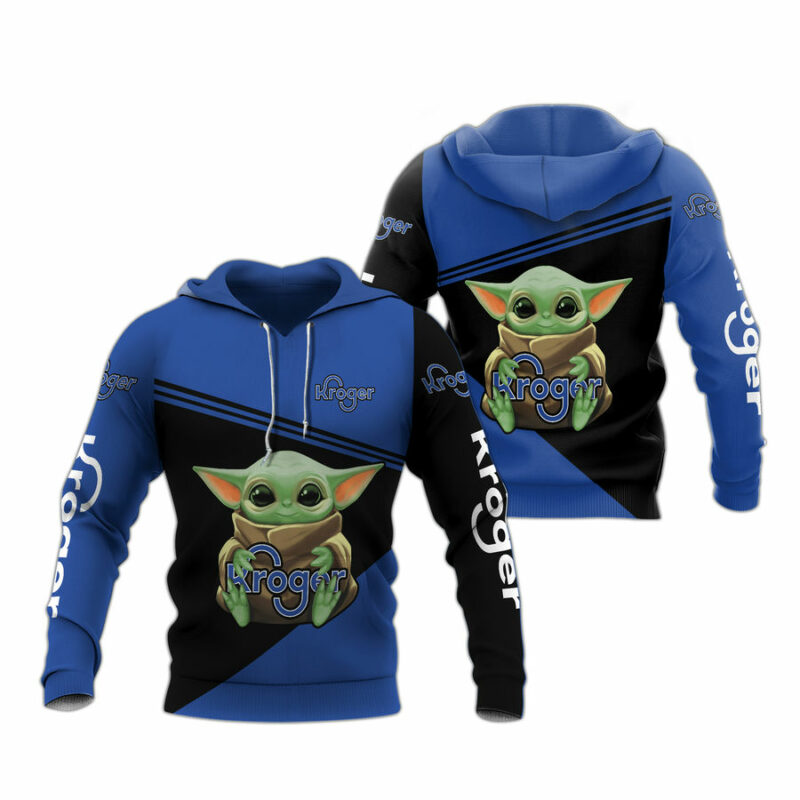 Baby Yoda Hold Logo Kroger All Over Print Hoodie