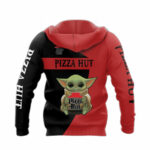 Baby yoda hold logo pizza hut all over print hoodie back side