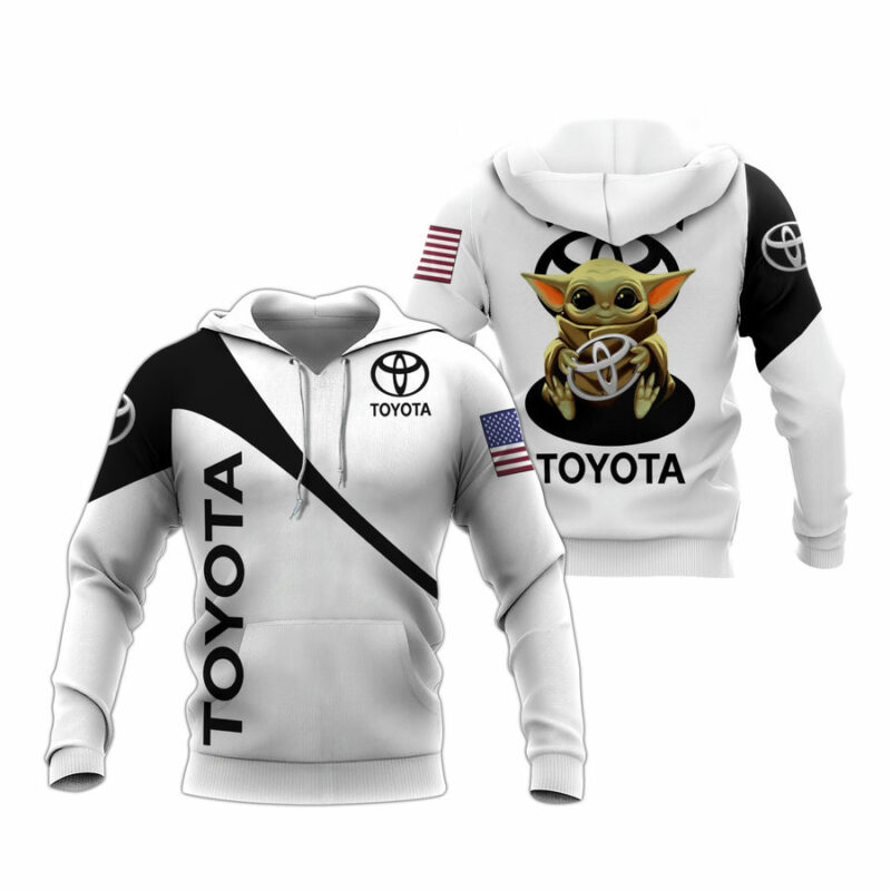 Baby Yoda Lovers Holding Toyota Logo All Over Print Hoodie