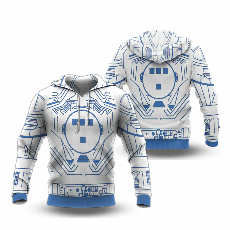 Blue Circuit Tron All Over Print Hoodie