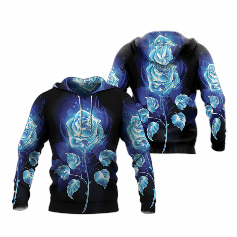 Blue Rose All Over Print Hoodie