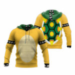 Bowser super mario bros costume all over print hoodie