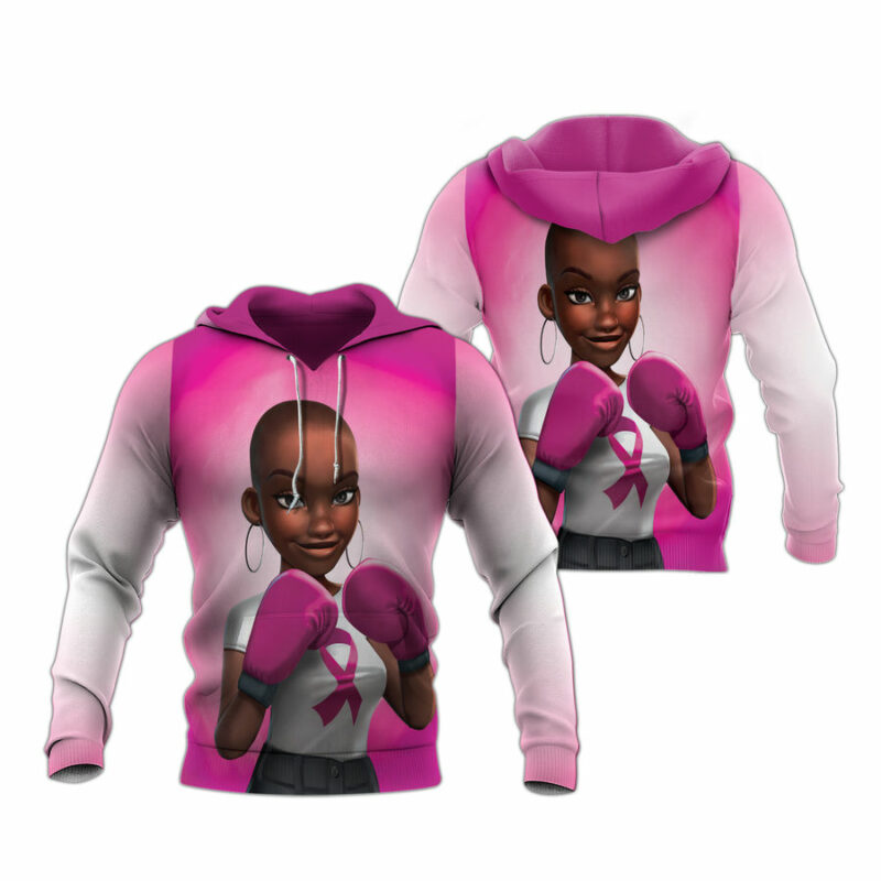 Breast Cancer Awareness Black Woman Strong Support African All Over Print Hoodie