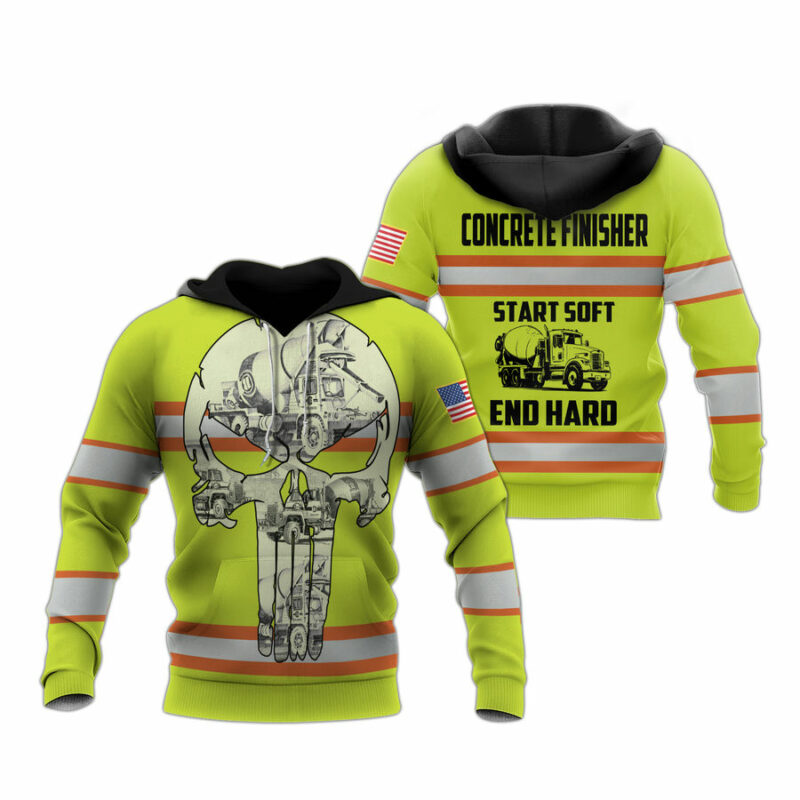 Concrete Finisher Start Soft End Hard S All Over Print Hoodie