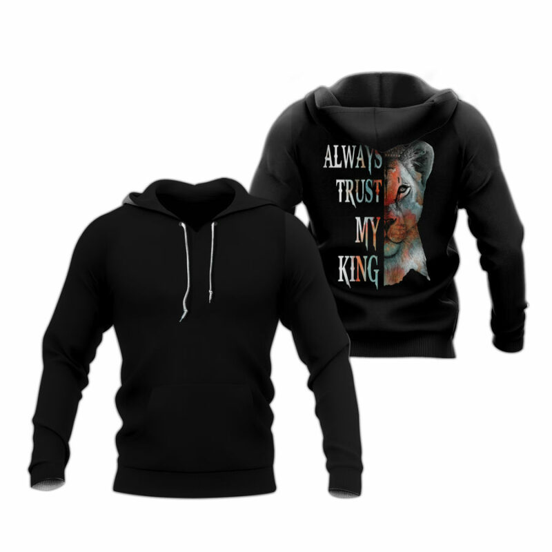 Couple Lion Love Always Protect My Queen Always Trust My King All Over Print Hoodie