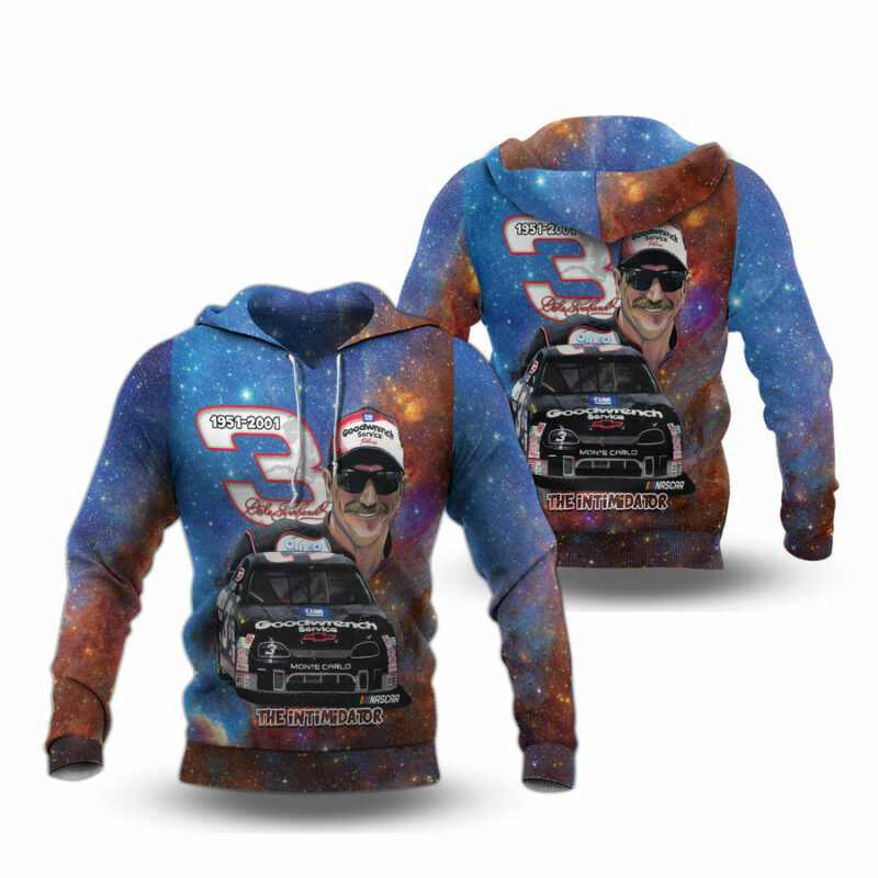 Dale Earnhardt The Intimidator Signature Galaxy All Over Print Hoodie