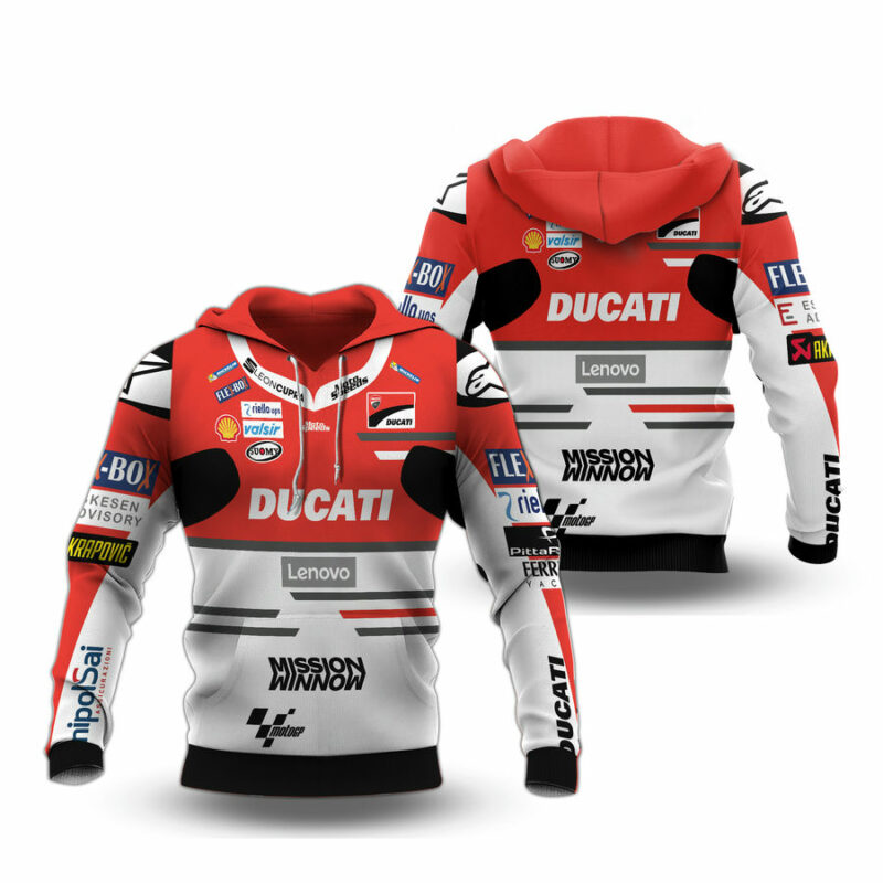 Ducati F1 Moto All Over Print Hoodie