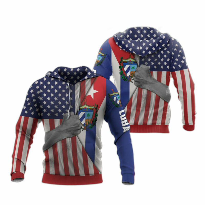 Expart Cuba American Flag All Over Print Hoodie
