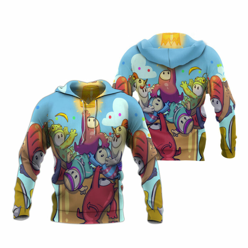 Fall Guys Video Game All Over Print Hoodie