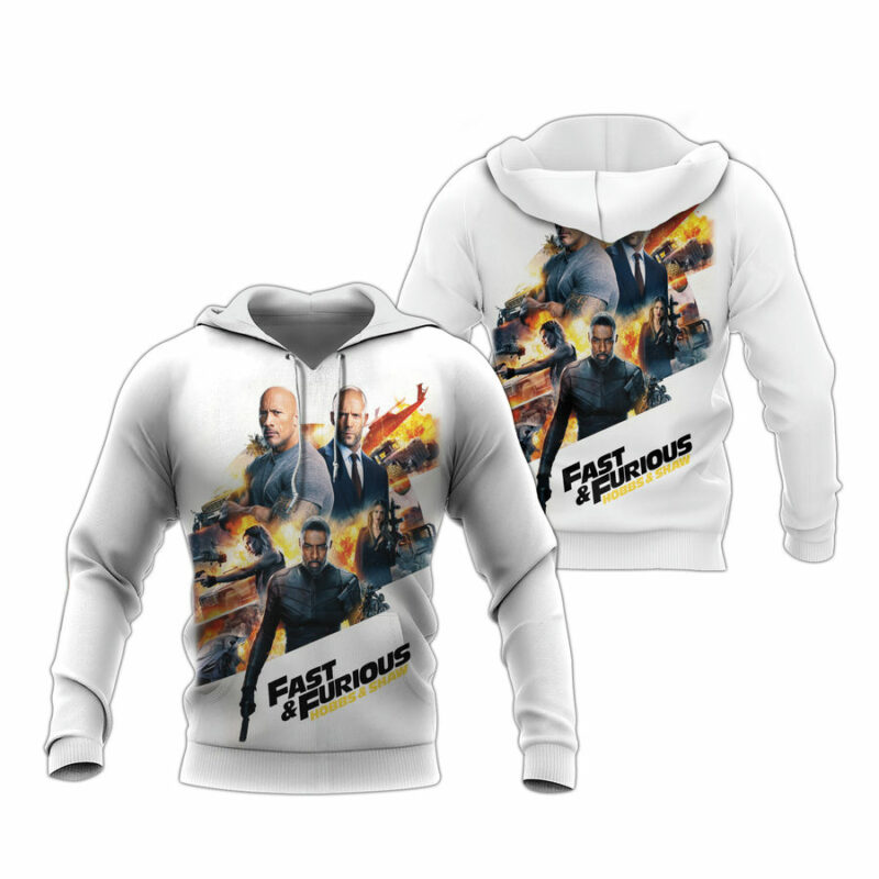 Fast And Furious White Casual All Over Print Hoodie