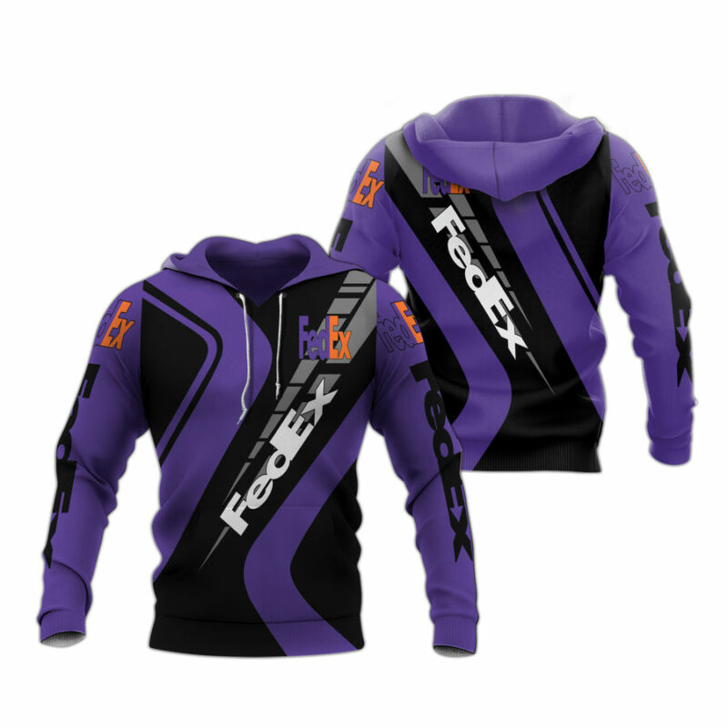 Fedex Logo My Heart Black And Purble 1 All Over Print Hoodie