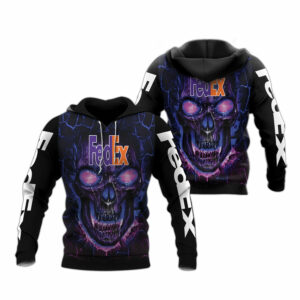 Fedex with skull all over print hoodie