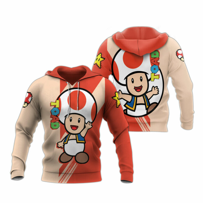 Game Super Mario Toad All Over Print Hoodie