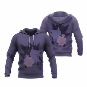 Gastly gengar and haunter pokemon all over print hoodie
