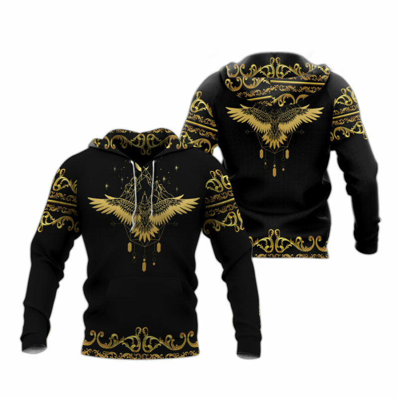Gold Eagle Pattern For Men Lam All Over Print Hoodie