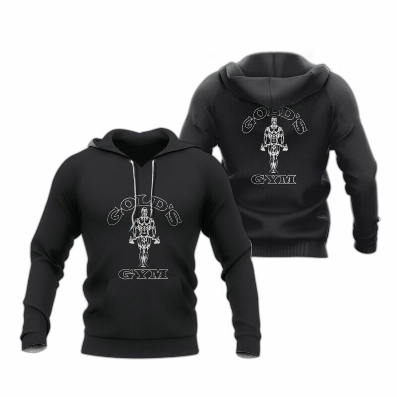 Gold Gym Black All Over Print Hoodie