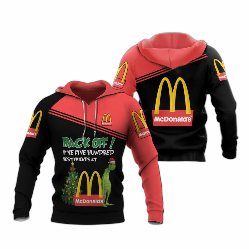 Grinch Back Off Iee Five Hundred Friends At Mcdonald Is All Over Print Hoodie