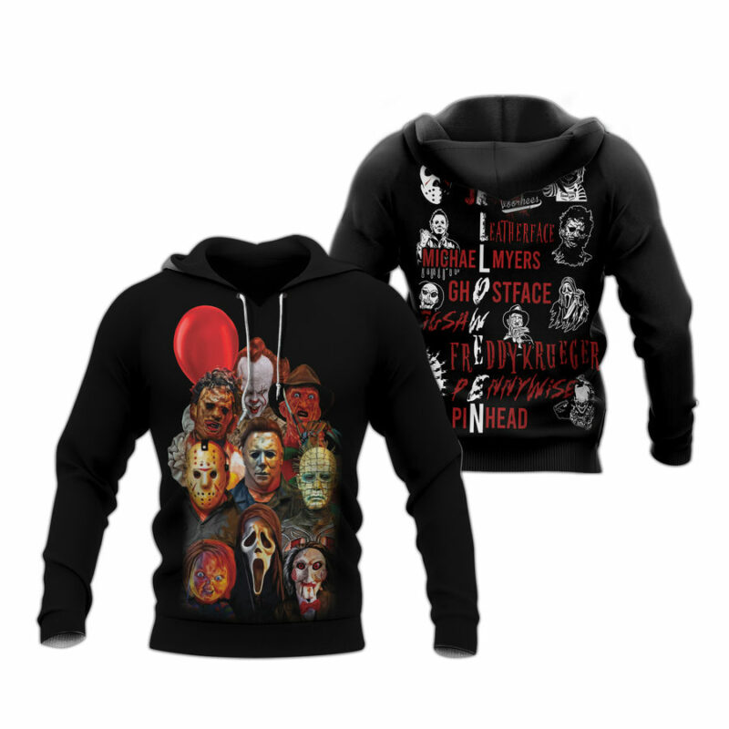 Halloween Horror All Characters All Over Print Hoodie