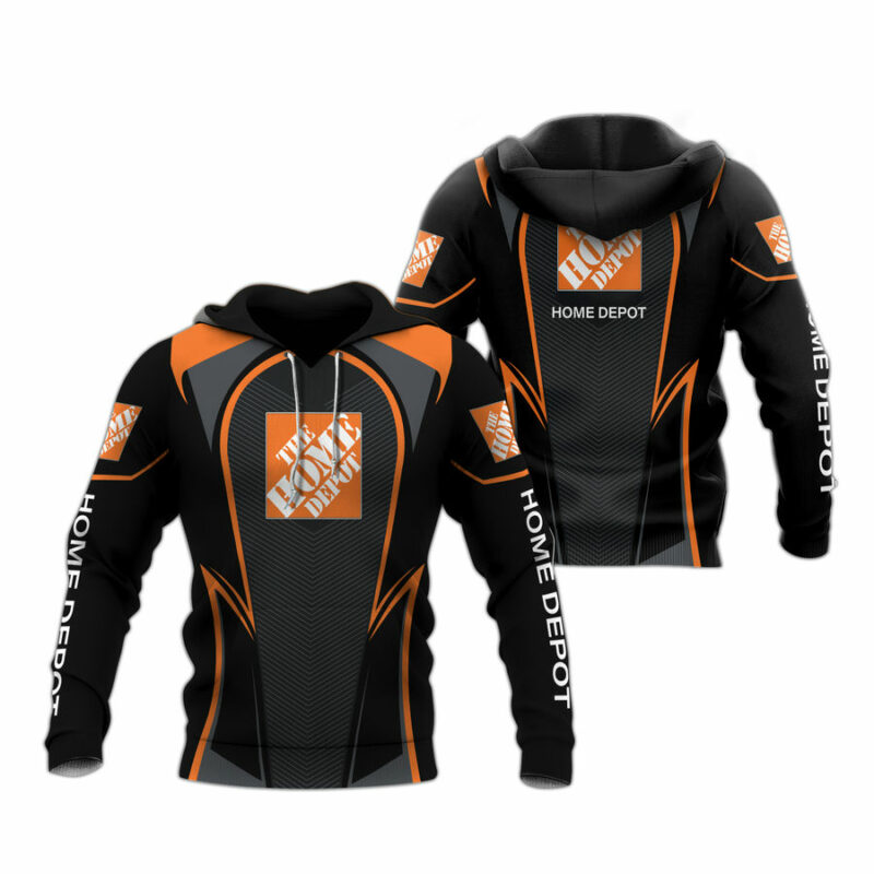 Home Depot Logo Black And Orange All Over Print Hoodie