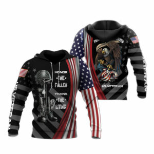 Honor the fallen thank the living veteran all over print hoodie