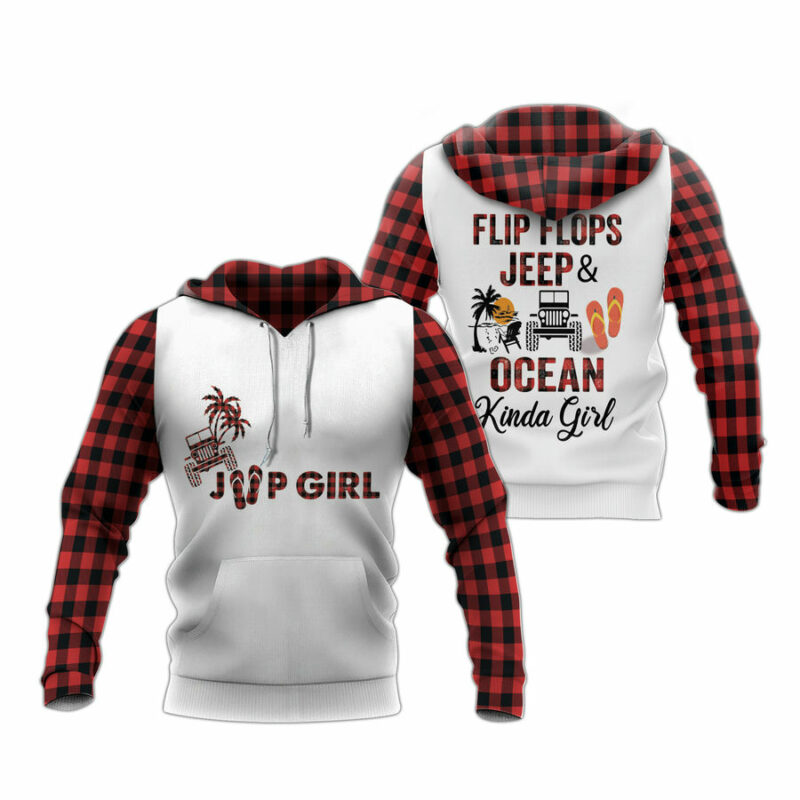 Im An Jeep Flip Flops And Ocean Kinda Girl All Over Print Hoodie