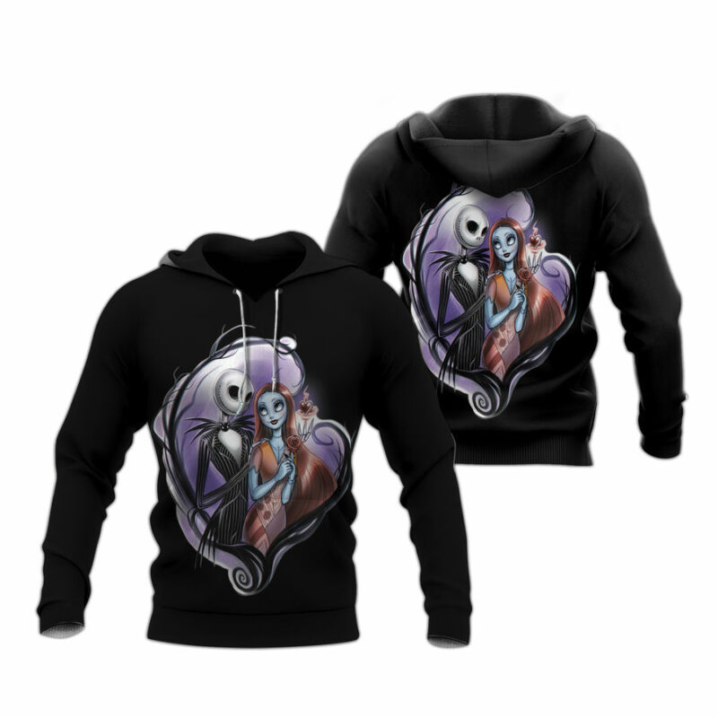 Jack Sally And Nightmare All Over Print Hoodie