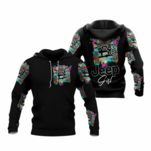 Jeep colorful triangle all over print hoodie