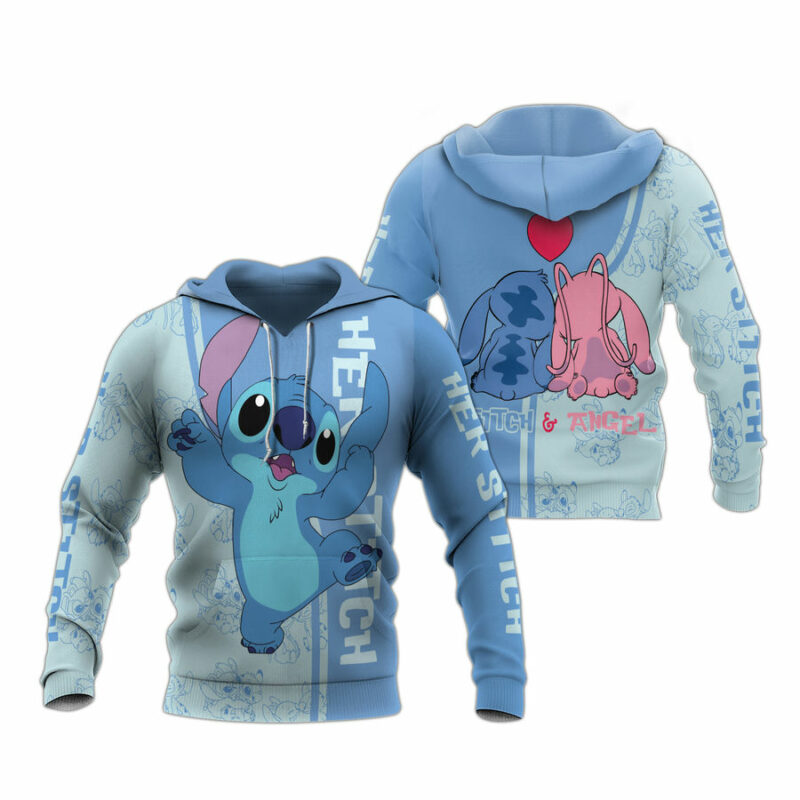 Las Her Stitch Adorable Couple All Over Print Hoodie