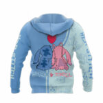 Las her stitch adorable couple all over print hoodie back side