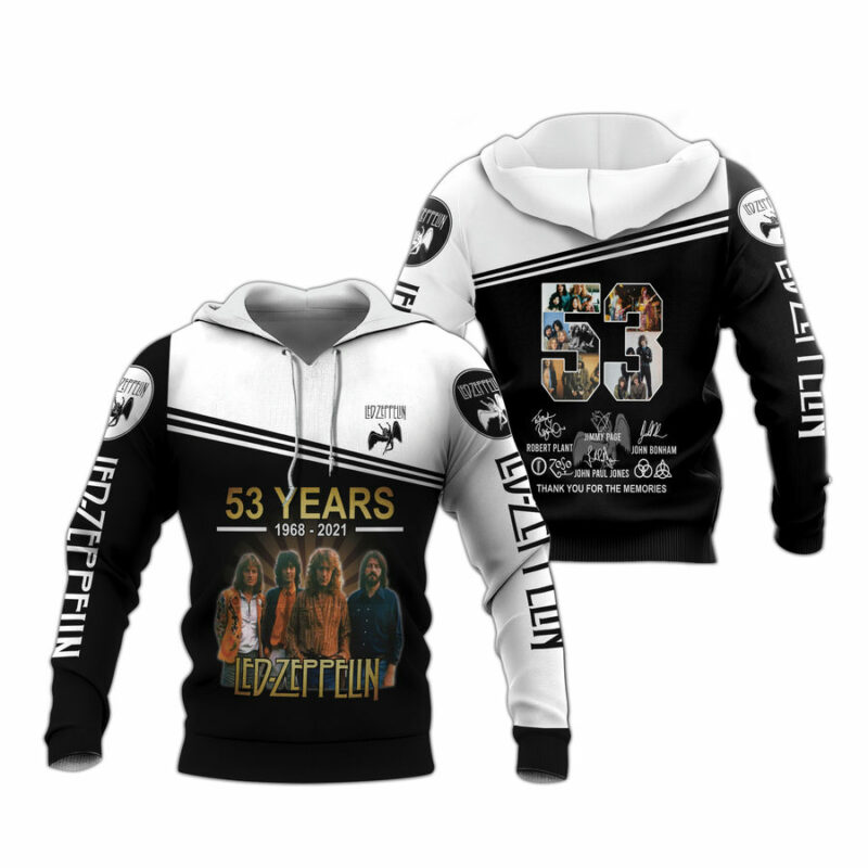 Led Zeppelin 53 Years 1968 2021 All Over Print Hoodie