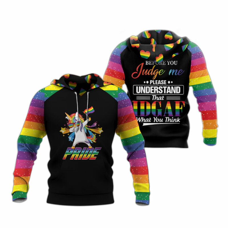 Lgbt Before You Judge Me Unicorn My All Over Print Hoodie