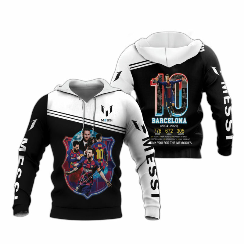Lionel Messi Barcelona 10 Thank You For The Memories All Over Print Hoodie