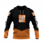 Logo the home depot black and orange all over print hoodie front side