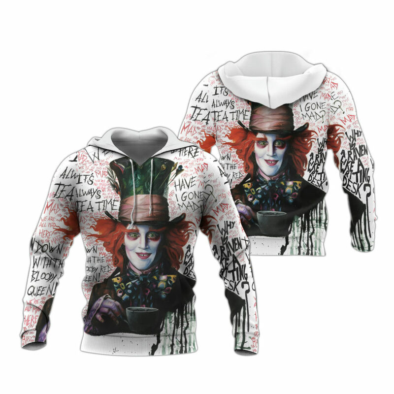 Mad Hatter All Over Print Hoodie