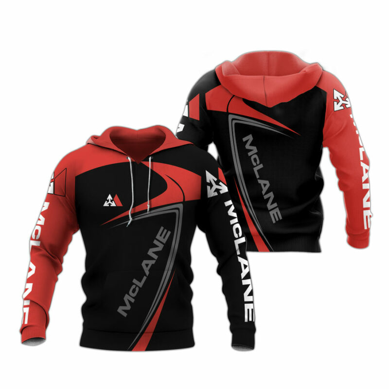 Mclane Black And Red All Over Print Hoodie