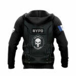 New york city police department all over print hoodie back side