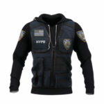 Nypd uniform all over print hoodie front side