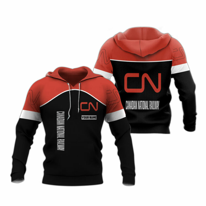 Personalize Logo Canadian National Railway All Over Print Hoodie