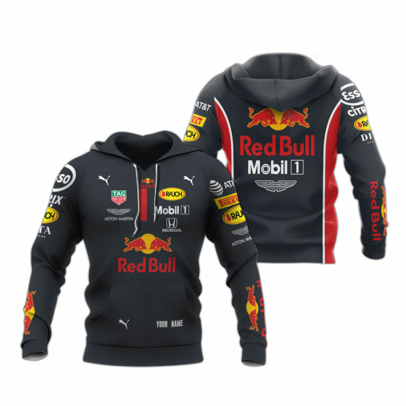 Personalize Red Bull Mobil1 Navy All Over Print Hoodie