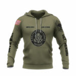Personalized and rank us army symbol veteran all over print hoodie front side