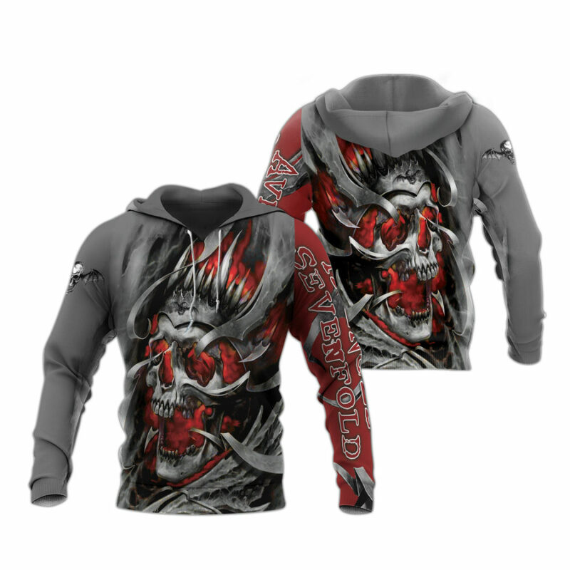 Personalized Avenged Sevenfold Band Skull All Over Print Hoodie