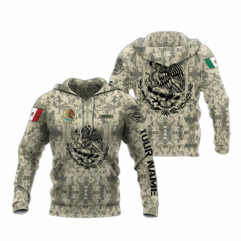 Personalized Awesome Mexican Army Camo All Over Print Hoodie