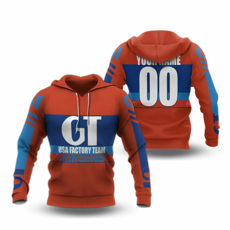 Personalized Bmx Gt Usa Factory Team Red All Over Print Hoodie