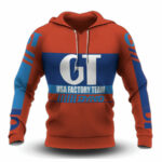Personalized bmx gt usa factory team red all over print hoodie front side