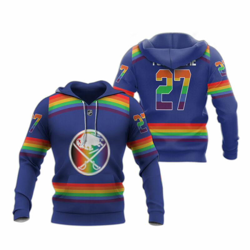 Personalized Buffalo Sabres Blue Lgbt Pride All Over Print Hoodie