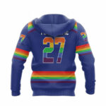 Personalized buffalo sabres blue lgbt pride all over print hoodie back side