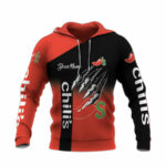 Personalized chilis logo all over print hoodie front side