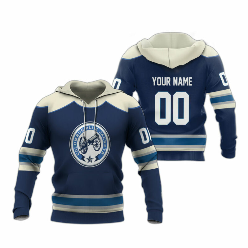 Personalized Columbus Blue Jackets Team Navy All Over Print Hoodie
